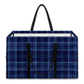 Blue Tartan Pattern Print Utility Tote Bag