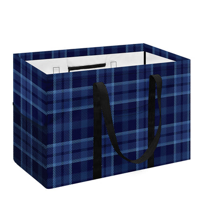 Blue Tartan Pattern Print Utility Tote Bag