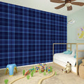 Blue Tartan Pattern Print Wall Sticker