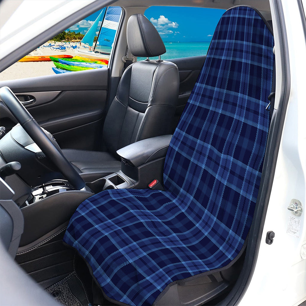 Blue Tartan Pattern Print Waterproof Car Seat Cover