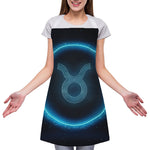 Blue Taurus Zodiac Sign Print Adjustable Apron