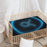 Blue Taurus Zodiac Sign Print Baby Crib Sheet