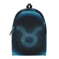 Blue Taurus Zodiac Sign Print School Backpack