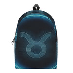 Blue Taurus Zodiac Sign Print Backpack