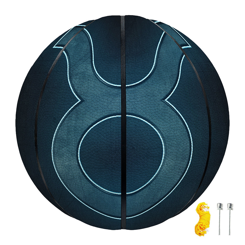 Blue Taurus Zodiac Sign Print Basketball