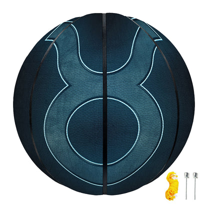 Blue Taurus Zodiac Sign Print Basketball