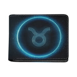 Blue Taurus Zodiac Sign Print Bifold Wallet