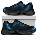 Blue Taurus Zodiac Sign Print Black Chunky Shoes