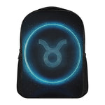Blue Taurus Zodiac Sign Print Casual Backpack