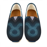 Blue Taurus Zodiac Sign Print Casual Shoes