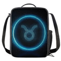 Blue Taurus Zodiac Sign Print Crossbody Lunch Bag