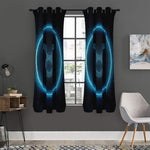 Blue Taurus Zodiac Sign Print Curtain