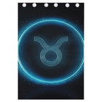 Blue Taurus Zodiac Sign Print Curtain