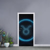 Blue Taurus Zodiac Sign Print Door Sticker