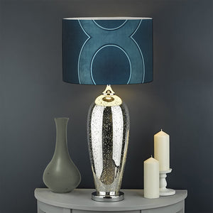 Blue Taurus Zodiac Sign Print Drum Lamp Shade