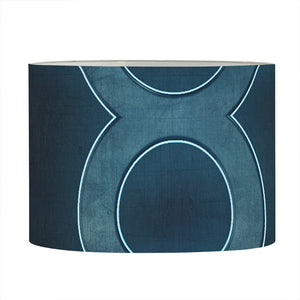 Blue Taurus Zodiac Sign Print Drum Lamp Shade