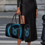 Blue Taurus Zodiac Sign Print Duffle Bag