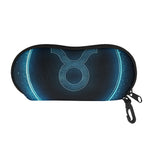 Blue Taurus Zodiac Sign Print Glasses Case
