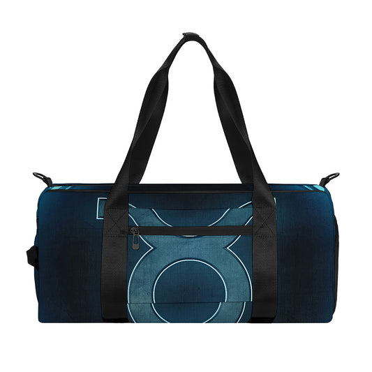 Blue Taurus Zodiac Sign Print Gym Bag