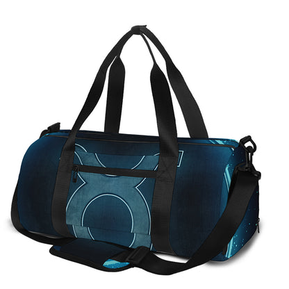 Blue Taurus Zodiac Sign Print Gym Bag
