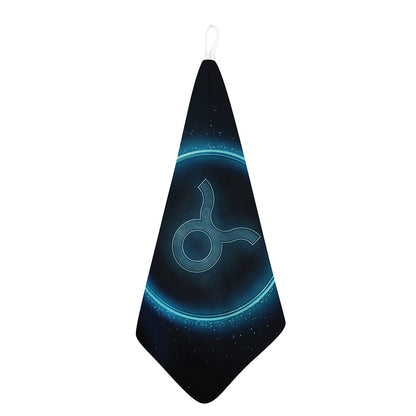 Blue Taurus Zodiac Sign Print Hand Towel