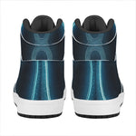 Blue Taurus Zodiac Sign Print High Top Leather Sneakers