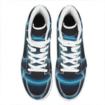 Blue Taurus Zodiac Sign Print High Top Leather Sneakers