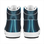 Blue Taurus Zodiac Sign Print High Top Leather Sneakers
