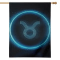 Blue Taurus Zodiac Sign Print House Flag