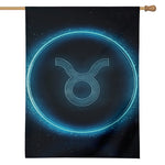 Blue Taurus Zodiac Sign Print House Flag