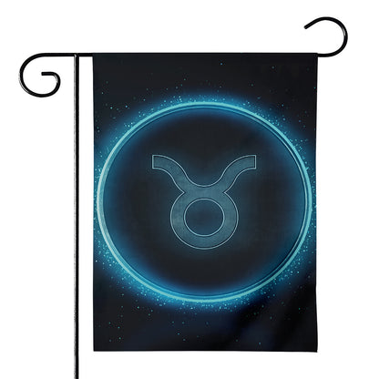 Blue Taurus Zodiac Sign Print House Flag