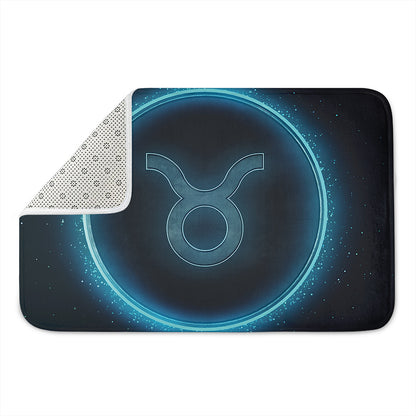 Blue Taurus Zodiac Sign Print Indoor Door Mat