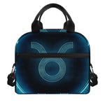 Blue Taurus Zodiac Sign Print Insulated Lunch Bag
