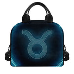 Blue Taurus Zodiac Sign Print Insulated Lunch Bag