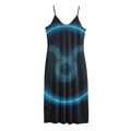 Blue Taurus Zodiac Sign Print Jersey Midi Cami Dress