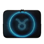 Blue Taurus Zodiac Sign Print Laptop Sleeve