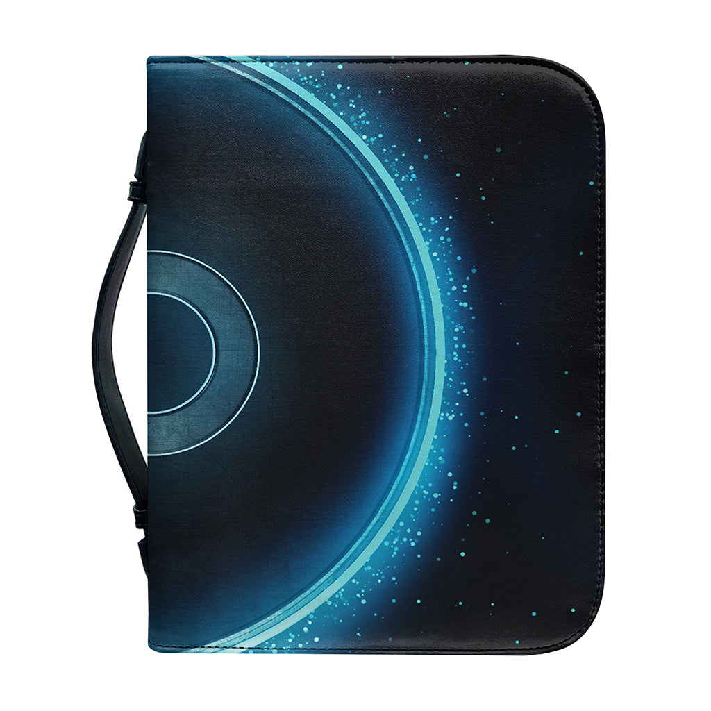 Blue Taurus Zodiac Sign Print Leather Bible Cover