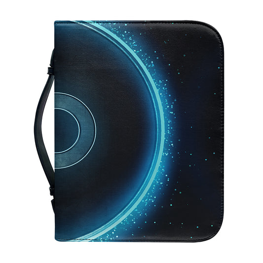 Blue Taurus Zodiac Sign Print Leather Bible Cover
