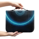 Blue Taurus Zodiac Sign Print Leather Bible Cover