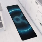 Blue Taurus Zodiac Sign Print Long Kitchen Mat