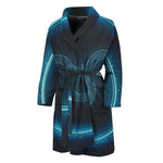Blue Taurus Zodiac Sign Print Men's Bathrobe