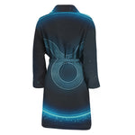 Blue Taurus Zodiac Sign Print Men's Bathrobe