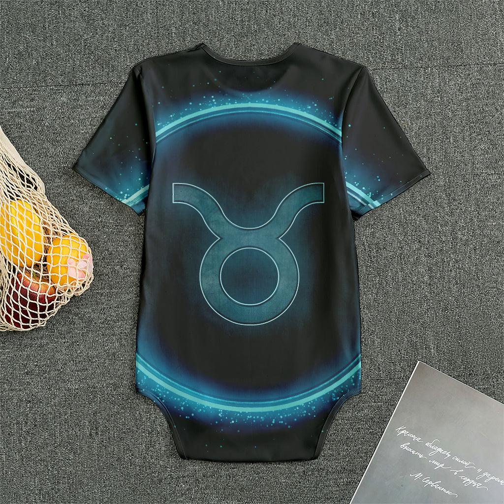 Blue Taurus Zodiac Sign Print Men's Bodysuit