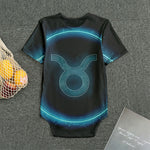 Blue Taurus Zodiac Sign Print Men's Bodysuit
