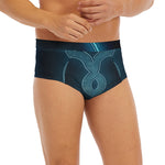 Blue Taurus Zodiac Sign Print Men's Briefs