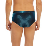 Blue Taurus Zodiac Sign Print Men's Briefs