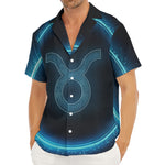 Blue Taurus Zodiac Sign Print Men's Deep V-Neck Shirt