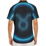 Blue Taurus Zodiac Sign Print Men's Deep V-Neck Shirt