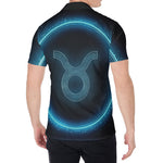 Blue Taurus Zodiac Sign Print Men's Shirt