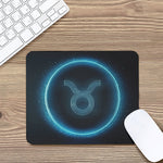 Blue Taurus Zodiac Sign Print Mouse Pad